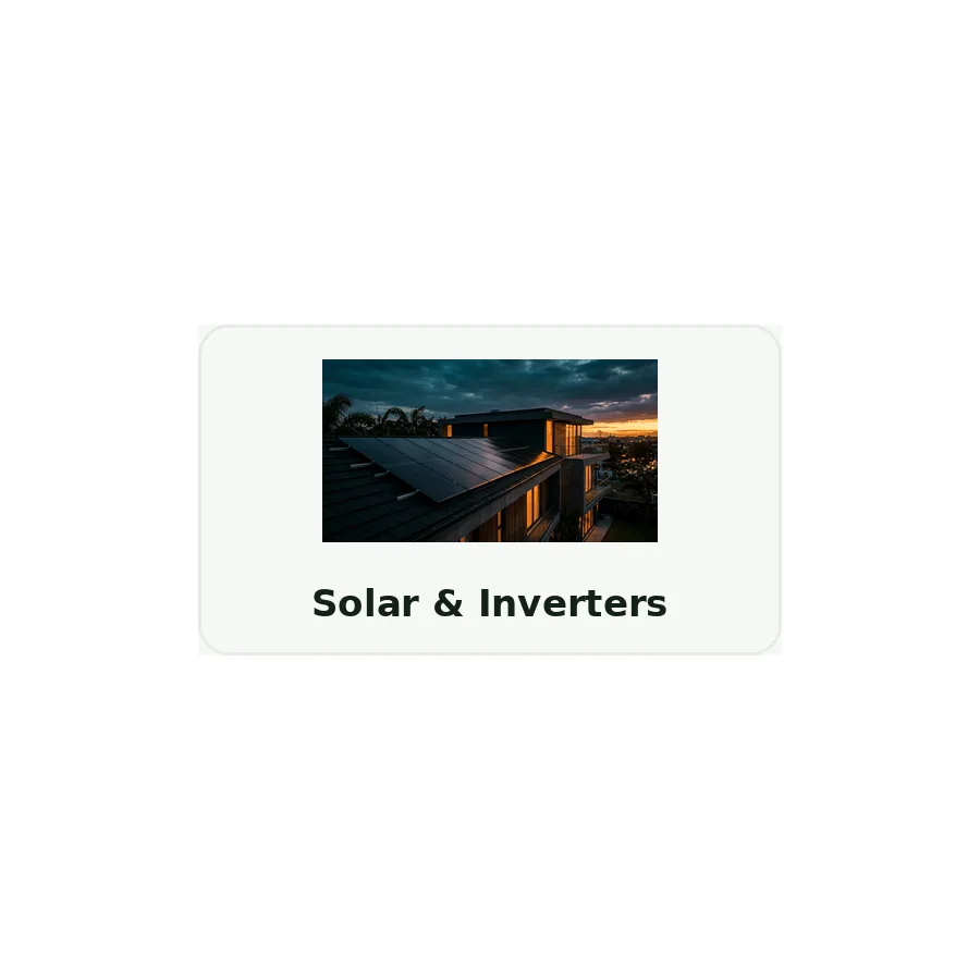 Solar panels, battery and inverter